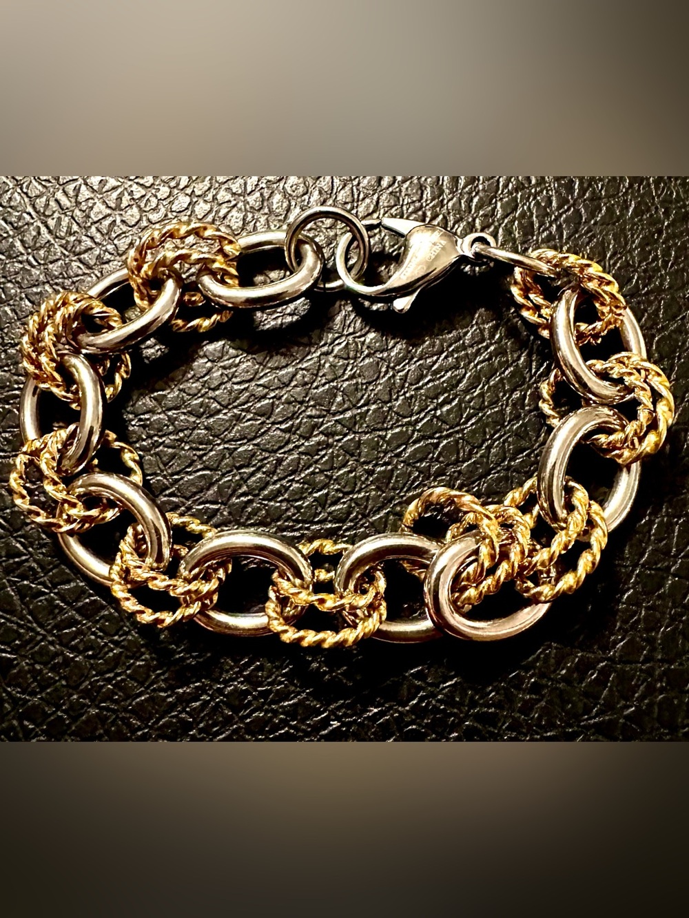 Gold & Silver Chain-Link Women's Bracelet Bag Charm